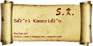 Sári Kasszián névjegykártya